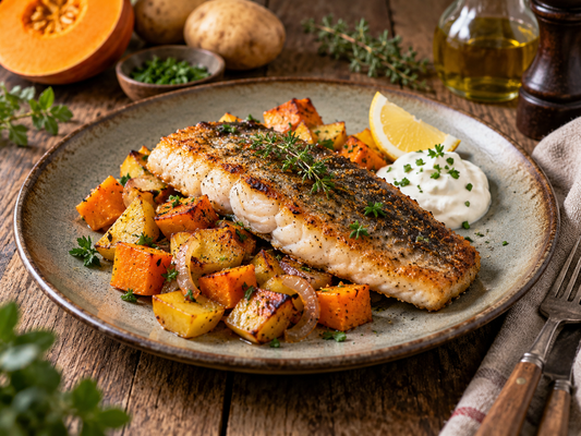 Alpenwels mit Kürbis-Kartoffel Gröstl