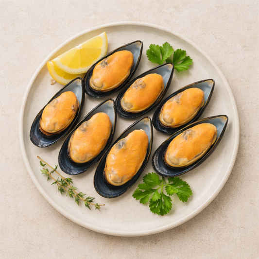 Premium Miesmuscheln in Halbschale – 1 kg (40/50Stk)