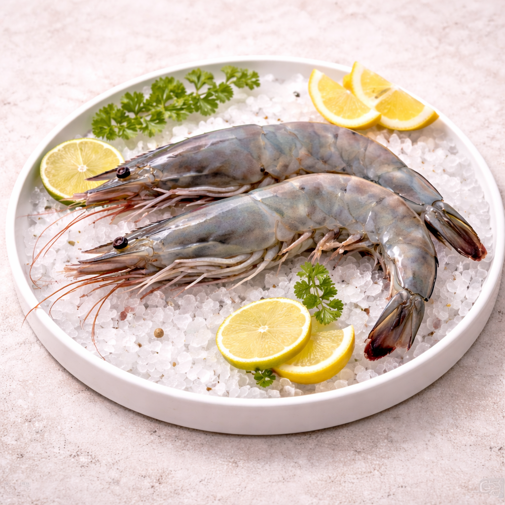 4 Alpengarnelenspieße XL mit Kräutermarinade 220–230 g